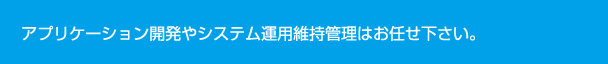 アプリケーション開発やシステム運用維持管理はお任せください。